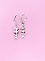 Silver Fishbone Earrings, N565C