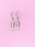 Silver Fishbone Earrings, N565C