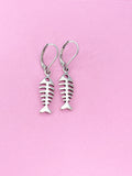 Silver Fishbone Earrings, N565C