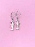 Silver Fishbone Earrings, N565C