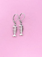 Silver Fishbone Earrings, N565C