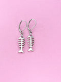 Silver Fishbone Earrings, N565C