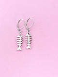 Silver Fishbone Earrings, N565C
