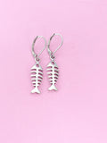 Silver Fishbone Earrings, N565C