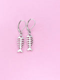 Silver Fishbone Earrings, N565C