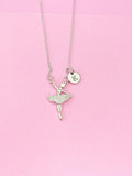 Silver Ballet Dance Girl Charm Necklace, Ballet Necklace, Ballet Gift, Dance School Gift, Ballet School Gift, Ballet Gift, N5015