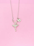 Silver Ballet Dance Girl Charm Necklace, Ballet Necklace, Ballet Gift, Dance School Gift, Ballet School Gift, Ballet Gift, N5015