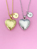 Silver or Gold Heart Locket Pendant Necklace, Love Necklace, Keepsake Photo Frame Charm, N4044A