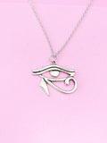 Silver Egyptian Eye Charm Necklace, Egyptian Eye of Horus Gift, God Eye Charm, Eye of Horus Gift, N750