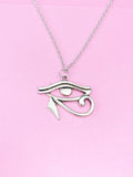 Silver Egyptian Eye Charm Necklace, Egyptian Eye of Horus Gift, God Eye Charm, Eye of Horus Gift, N750