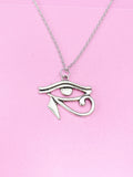 Silver Egyptian Eye Charm Necklace, Egyptian Eye of Horus Gift, God Eye Charm, Eye of Horus Gift, N750