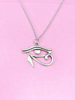 Silver Egyptian Eye Charm Necklace, Egyptian Eye of Horus Gift, God Eye Charm, Eye of Horus Gift, N750