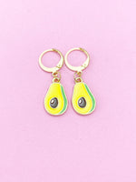 Gold Avocado Charm Earrings, Avocado Foodie Charm Earrings, N4202B