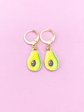 Gold Avocado Charm Earrings, Avocado Foodie Charm Earrings, N4202B