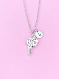 Poker Card Charm Necklace, Initial Stainless Steel Chain, Gambling Gift
