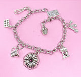 Silver Kitchen Mixer Bake Pan Measuring Cup Cookbook Cupcake Bundt Pan Cake Charm Bracelet, N4951
