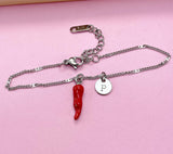 Silver Red Hot Chili Pepper Charm Bracelet, N1697S