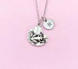 Silver Frog on Lily Pad Charm Necklace, Frog on Lotus Leaf, Girlfriends Gift, Personalized Gift, N5795