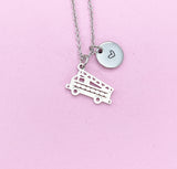 Silver Fire Truck Charm Necklace, Stainless Steel Jewelry, N4817A