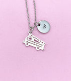 Silver Fire Truck Charm Necklace, Stainless Steel Jewelry, N4817A
