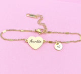 Gold Auntie Bracelet, Aunt Jewelry, Aunt Gift, D473