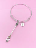 Silver Fork King Crown Charm Bracelet, Personalized Gift, N1291