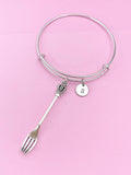 Silver Fork King Crown Charm Bracelet, Personalized Gift, N1291
