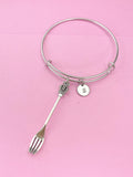 Silver Fork King Crown Charm Bracelet, Personalized Gift, N1291