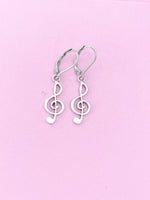 Silver Treble Music Note Earrings, School Band, Music Teacher Gift, Music Melody Gift, N3342A