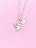 Silver Binocular Charm Necklace, Adventure Gifts, N293B