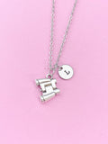 Silver Binocular Charm Necklace, Adventure Gifts, N293B