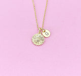 Gold Daisy Flower Charm Necklace, N5437