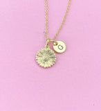 Gold Daisy Flower Charm Necklace, N5437