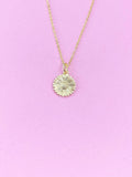 Sunflower Necklace, Gold Sunflower Charm Necklace, Dainty Necklace,N5437A