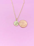 Sunflower Necklace, Gold Sunflower Charm Necklace, Dainty Necklace,N5437A