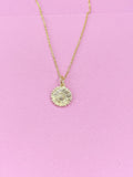 Sunflower Necklace, Gold Sunflower Charm Necklace, Dainty Necklace,N5437A
