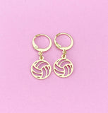 Gold or Silver Volleyball Charm Earrings, N5801