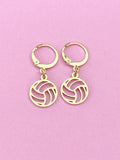 Gold or Silver Volleyball Charm Earrings, N5801