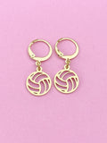 Gold or Silver Volleyball Charm Earrings, N5801