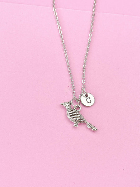Silver Woodpecker Charm Necklace, Woodpecker Bird Jewelry Gift, N4403