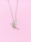 Silver Woodpecker Charm Necklace, Woodpecker Bird Jewelry Gift, N4403