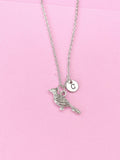 Silver Woodpecker Charm Necklace, Woodpecker Bird Jewelry Gift, N4403