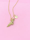Flying Eagle Charm Necklace, Gold or Silver option, N4367
