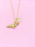 Flying Eagle Charm Necklace, Gold or Silver option, N4367