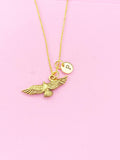 Flying Eagle Charm Necklace, Gold or Silver option, N4367