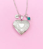 Silver Heart Locket Necklace Gift, N1782