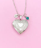 Silver Heart Locket Necklace Gift, N1782