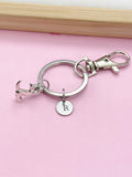 Silver Cat Charm Keychain, N5797