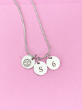 Silver Volleyball Necklace, D221