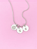 Silver Volleyball Necklace, D221